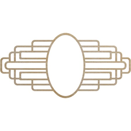 Ekena Millwork Elizabeth Wood Fretwork Pierced Medallion, 28"W x 14"H x 7 3/4"IW x 13 1/4"IH x 1/4"T, Hickory CMWP28X14X0250EBHI